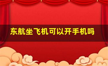 东航坐飞机可以开手机吗