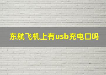 东航飞机上有usb充电口吗