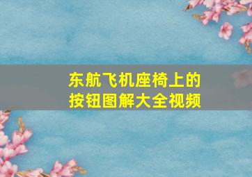 东航飞机座椅上的按钮图解大全视频