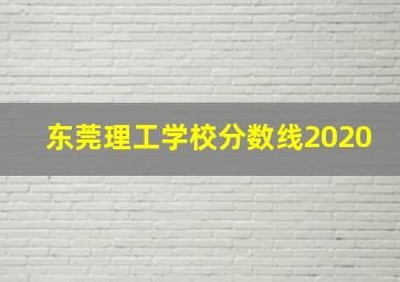 东莞理工学校分数线2020