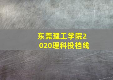 东莞理工学院2020理科投档线