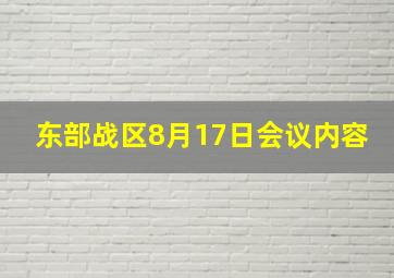 东部战区8月17日会议内容