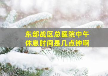 东部战区总医院中午休息时间是几点钟啊