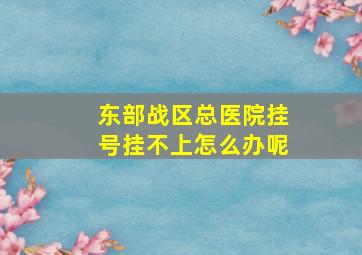 东部战区总医院挂号挂不上怎么办呢