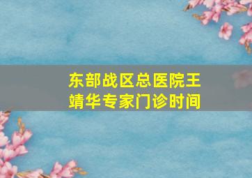 东部战区总医院王靖华专家门诊时间