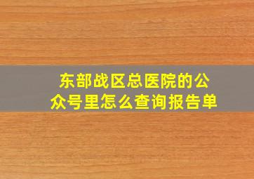 东部战区总医院的公众号里怎么查询报告单