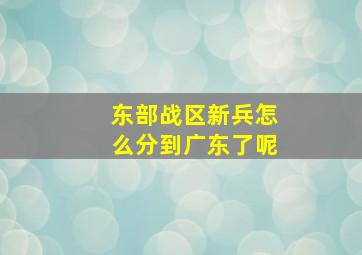 东部战区新兵怎么分到广东了呢