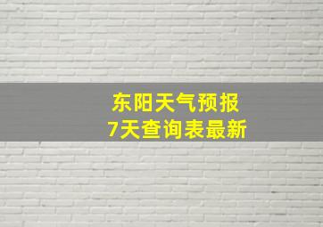 东阳天气预报7天查询表最新