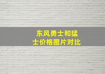 东风勇士和猛士价格图片对比