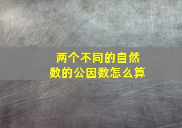 两个不同的自然数的公因数怎么算