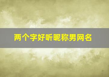 两个字好听昵称男网名