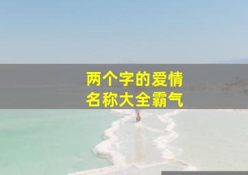 两个字的爱情名称大全霸气