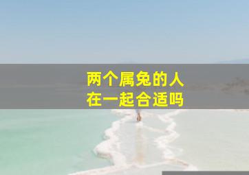 两个属兔的人在一起合适吗