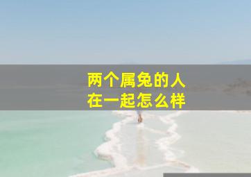 两个属兔的人在一起怎么样