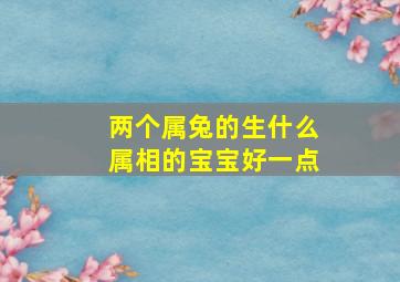 两个属兔的生什么属相的宝宝好一点