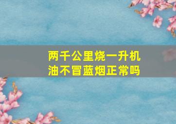 两千公里烧一升机油不冒蓝烟正常吗