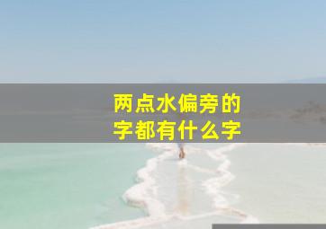 两点水偏旁的字都有什么字