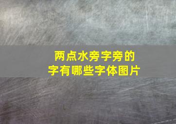 两点水旁字旁的字有哪些字体图片