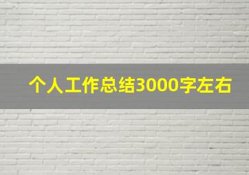 个人工作总结3000字左右