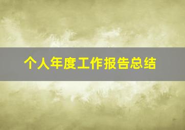 个人年度工作报告总结