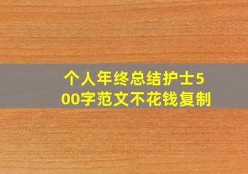 个人年终总结护士500字范文不花钱复制