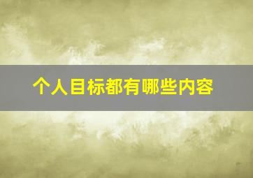 个人目标都有哪些内容