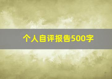 个人自评报告500字