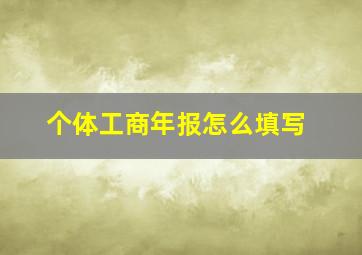 个体工商年报怎么填写