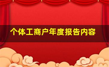 个体工商户年度报告内容