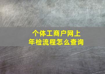 个体工商户网上年检流程怎么查询