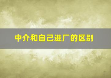 中介和自己进厂的区别