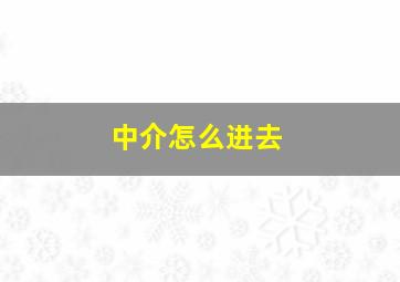 中介怎么进去