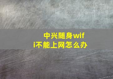 中兴随身wifi不能上网怎么办