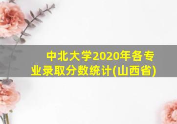 中北大学2020年各专业录取分数统计(山西省)