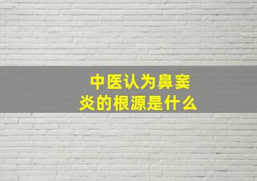 中医认为鼻窦炎的根源是什么