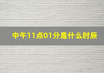 中午11点01分是什么时辰