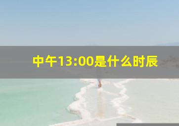 中午13:00是什么时辰