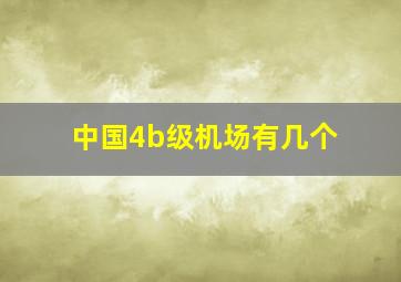 中国4b级机场有几个