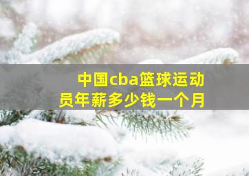 中国cba篮球运动员年薪多少钱一个月