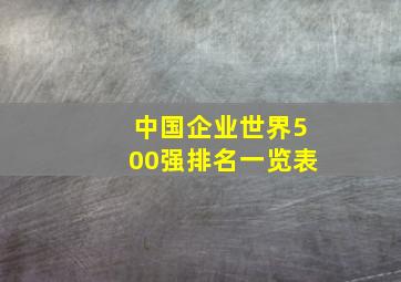 中国企业世界500强排名一览表