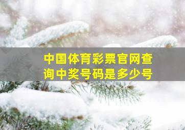 中国体育彩票官网查询中奖号码是多少号