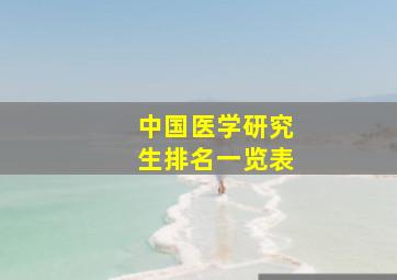 中国医学研究生排名一览表