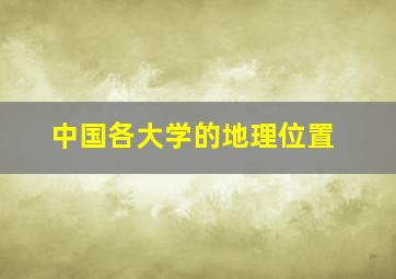 中国各大学的地理位置