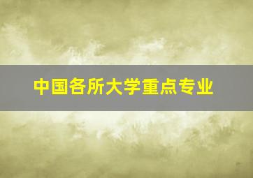 中国各所大学重点专业