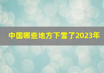 中国哪些地方下雪了2023年