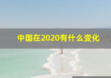 中国在2020有什么变化