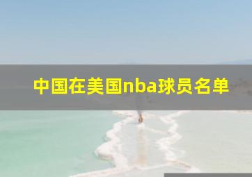 中国在美国nba球员名单