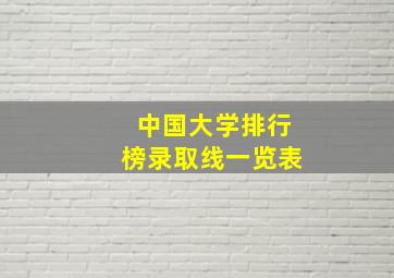 中国大学排行榜录取线一览表