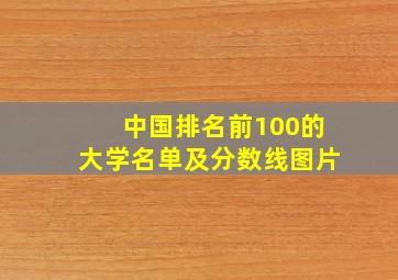 中国排名前100的大学名单及分数线图片