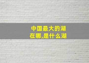 中国最大的湖在哪,是什么湖